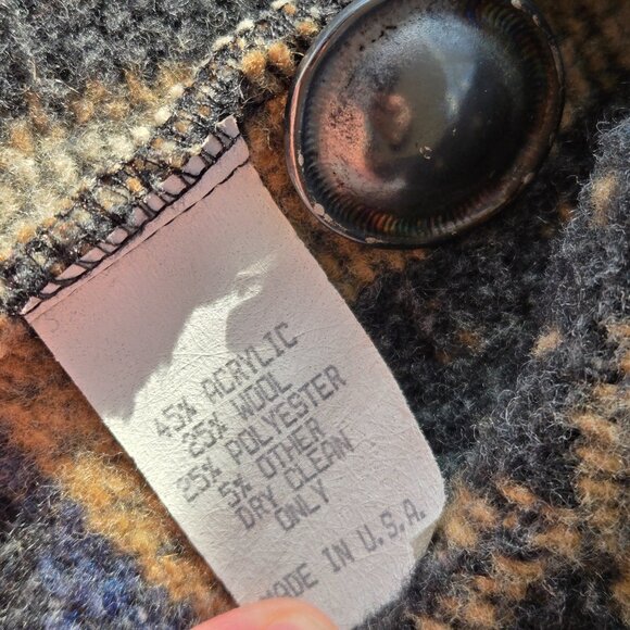 Vintage Nomadic Trader Wool Coat Womens Size Medium Native Style Feather Button - Picture 9 of 10